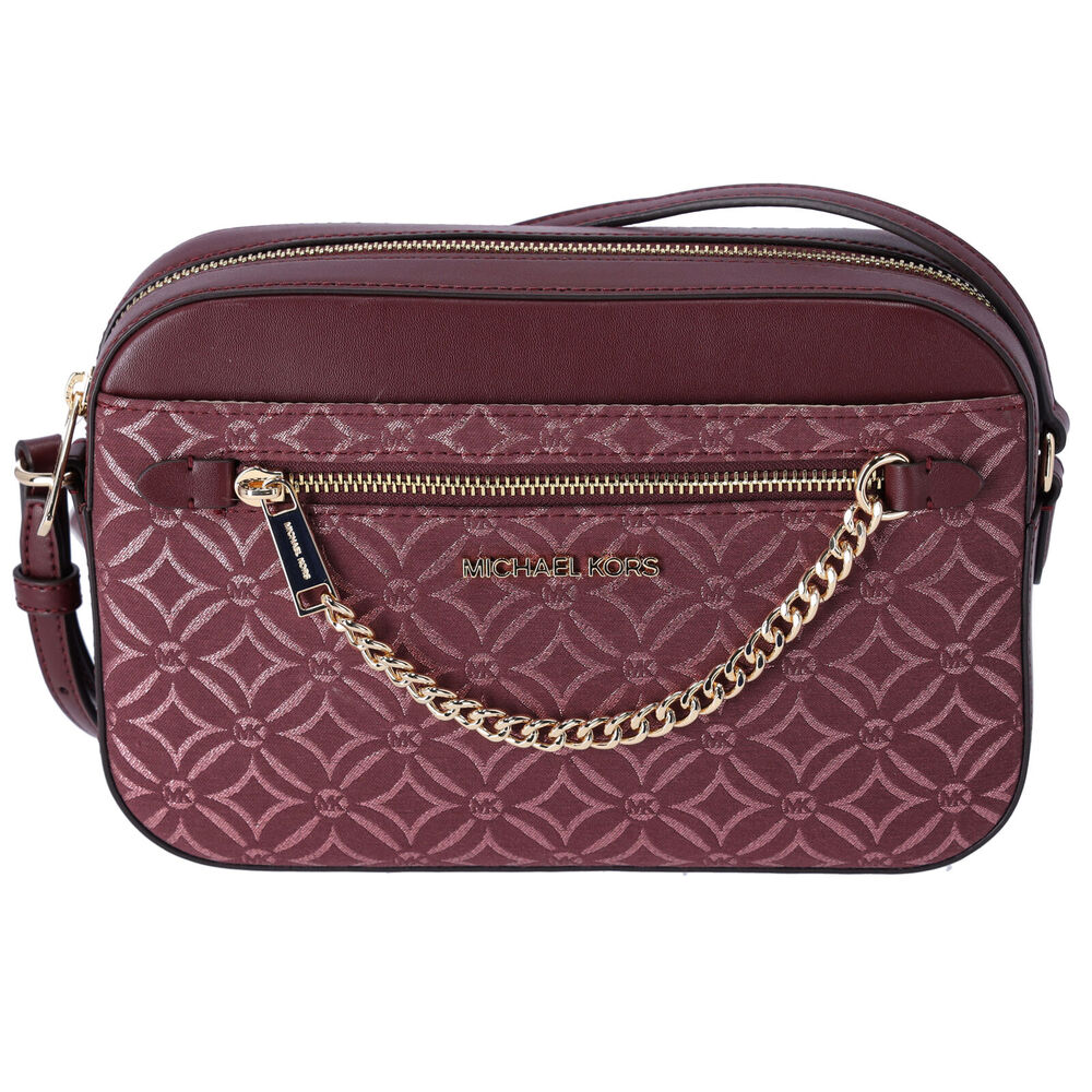 Michael Kors Jet Set East West Chain Crossbody Metallic Oxblood Multi